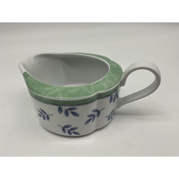 Villeroy & Boch SWITCH 3 Gravy/Sauce Boat White Blue Leaf Print Discontinued - Picture 8 of 15